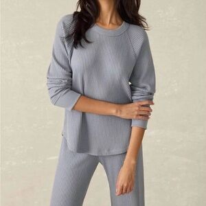 Faherty Waffle Layering Crew Tradewinds Long Sleeve Top Women’s Small Casual